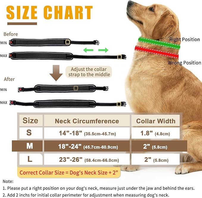 Martingale Collar for Dogs, Reflective No Pull Dog Collar for Medium Large Dogs, Adjustable Anti Pull Dog Collar for Walking Training, Heavy Duty Nylon Slip Collar with Buckle 1.8 Inch Wide S Black