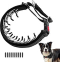 Martingale No Pull Dog Collar for Large Medium Small Dogs, Heavy Duty Nylon Adjustable Reflective Anti Pull Slip Collar with Buckle for Training Walking Hunting L Black