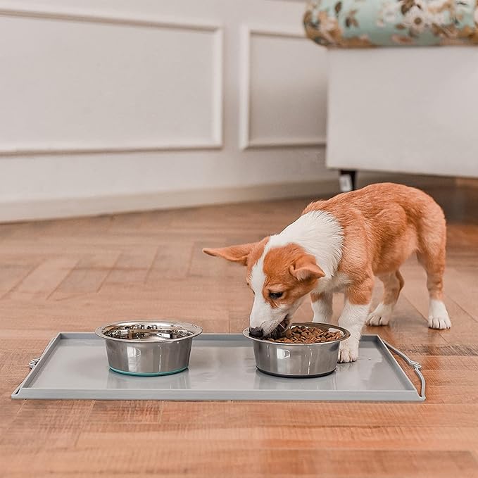 PEGGY11 Deep Stainless Steel Anti-Slip Dog Bowls - 2-Pack, 3 Cups