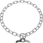 Herm Sprenger Chrome Plated Steel Fur Saver Dog Collar with Medium Links and Toggle Closure Professional Training Collar for Small Medium Large Dogs Correction Slip Chain Made in Germany (24in (60cm))