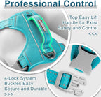 BARKBAY Dog Harness No Pull with ID Tag Pocket - Heavy Duty, Reflective, Easy Control for Large Dogs(Ocean Blue,L)