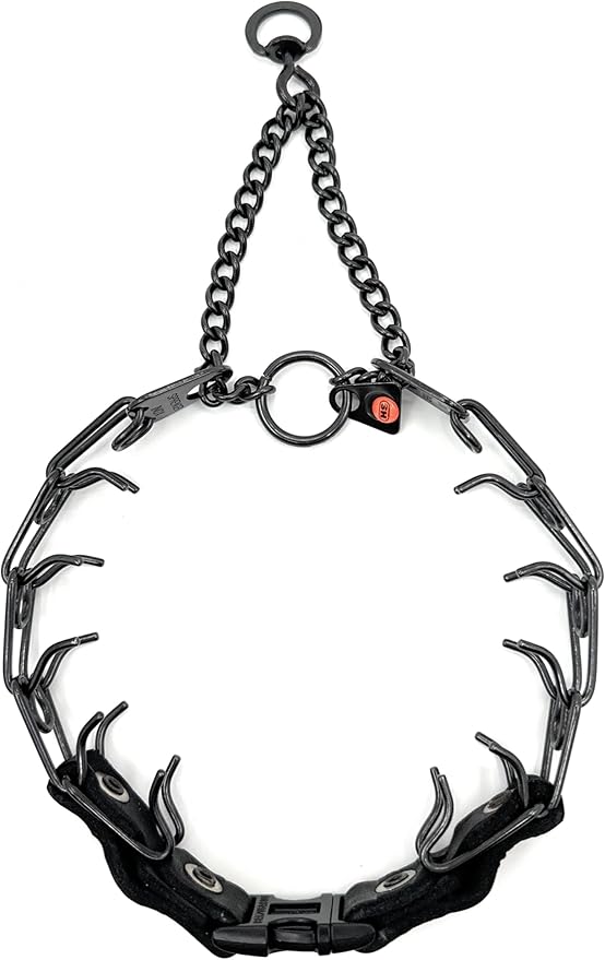 Herm Sprenger Prong Collar for Dogs Training - 2.25mm Prongs for Small Dogs with 14-19" Neck - Quick Release Buckle & Swivel Ring for Easy Use - Made of Durable Black Stainless Steel in Germany