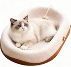 2 in 1 Cat Scratcher and Bed for Large Cats, Wear-Resistant Felt Cat Scratching Pad & Lounge, Protects Furniture from Scratching, Couch Protector Alternative (with Mochi Balls)