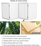 ZJSF Freestanding Indoor Dog Gate for House Foldable Wood White Puppy Gate for Doorways Pet Gate for Stairs Extra Wide Pet Fence 32" Height 4 Panels