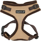 Puppia Authentic RiteFit Harness with Adjustable Neck, Large, Beige