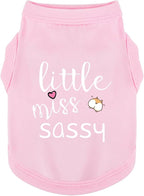 Paiaite Dog Clothes Fashionable Sleeveless Pet Vest: 'Little Miss Sassy' Printed Cotton Dog Shirt, Ideal for Small, Medium, and Large Breeds, Ensuring Comfort and Breathability Pink 3XL
