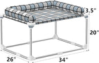 Bedside Cosleeper Dog Cat Bed - Height Elevated Dog Bed with Bloster Extension Attached to Human Bed Dog Cat Window Perch Bedside Lounge Elevated Dog Bed with Pillow (34 x 26 x 20 Inch)