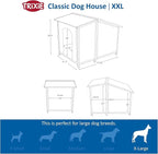 Trixie Natura XXL Classic Dog House - Wooden Outdoor Shelter with Weatherproof Sealer & Adjustable Legs for Larger Dogs - Brown