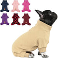 cyeollo XL Dog Pajamas, Fleece Doggy Pjs Thermal Doggie Onesie Soft Stretchy Dog Pajamas Medium Size Dogs Winter Dogs Coat Pet Jammies Doggie Clothes in Cold Weather Female & Male, Beige XL