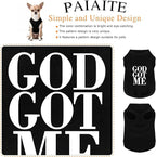 Discover Cozy Cotton Canine Wear: Breathable Soft, and Lightweight Dog Shirt Vest with Eye-Catching Graphics(GOD GOT ME), Keeping Your Furry Friend Warm and Comfy! Black L