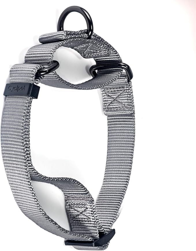 Premium Nylon Adjustable Anti-Escape Martingale Dog Collars,Comfort and Silky Dog Collar with Heavy Duty Clip for Active Dogs Helper. (Ultimate Grey, Medium)
