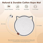 Cat Scratcher Mat, Natural Cotton Rope Cat Scratch Pad, 15.7'' Round Horizontal Floor Cat Scratching Pads for Indoor Cats, Cat Furniture Protector for Wall, Couch, Carpets, Sofas