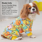 KYEESE Dog Pajamas Velvet Pet Coat Stretchy Doggie Costumes Soft Doggie Pajamas for Small Dog Colorful Duck Printing Pets Pjs Comfy Dogs Clothes Stretchable Pet Jammies Soft Dogs Onesie, X-Large