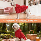BEAUTYZOO Dog Hoodie with Leash Hole and Pocket,Dog Sweaters for Small Medium Large Dogs Boys Girls,Waffle-Like Laminated Cotton Warm Outfits for French Bulldogs, Pitbull, Winter Puppy Clothes Jacket
