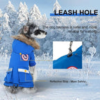 PINA Small Dog Coats - Waterproof, Warm Winter Jacket with Faux Fur Hood, Reflective, Flannel Lined, Windproof, Pocket