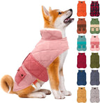 KYEESE Dog Coat Thick Pets Clothes with Pocket Windproof Dog Coats for Small Dogs Waterproof Dogs Jacket with Fleece Lined Soft Pet Sweater for Cold Weather Warm Pet Winter Puffer Coat with Leash Hole