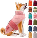 KYEESE Dog Coat Waterproof Dogs Jacket with Fleece Lined Thick Pets Clothes with Pocket Windproof Dog Coats for Small Dogs Warm Pet Winter Puffer Coat with Leash Hole Soft Pet Sweater for Cold Weather