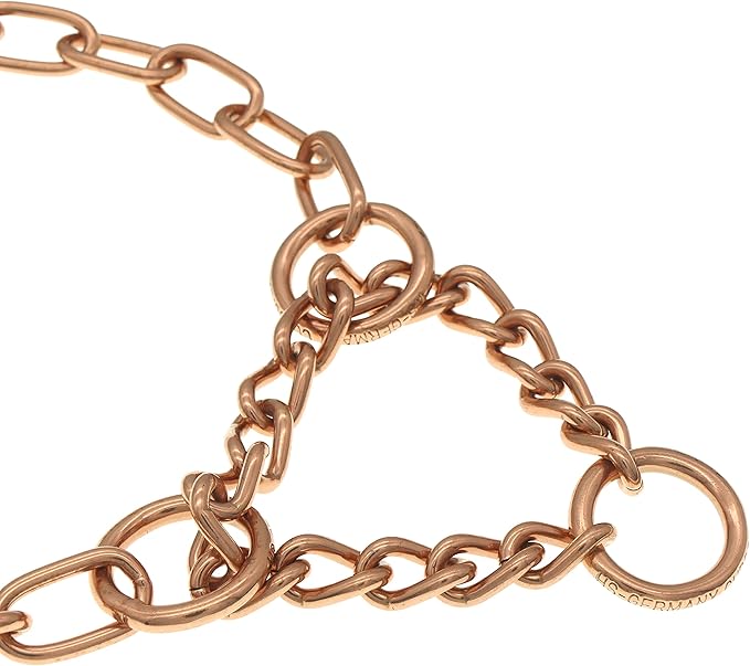 Herm Sprenger Curogan Fur Saver Dog Collar Hypoallergenic Nickel Free Medium Link Professional Training Collar Assembly Chain Correction Slip Chain for Medium Large Dogs Made in Germany (20in (50cm))