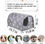 Hamiledyi Bunny Cave Bed Small Animal Warm Nest Habitats Guinea Pig Hideouts Stray Cats Shelter Cage Accessories for Hamster Cats Rat Mice Chinchilla Flying Squirrel (Grey)