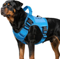 WINGOIN Blue Tactical Dog Harness for Large Dogs, Heavy Duty No Pull Dog Harness with Handle, Adjustable Reflective Military K9 Big Pet Vest for Husky, Doberman, Walking, Training, Hunting (XL)