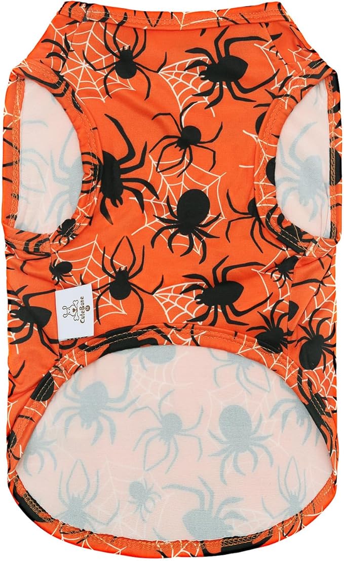 CuteBone Halloween Dog Shirts 2-Pack Soft Pet Clothes Breathable Summer Vest for Small Puppy and Stretchy Cat Apparel 2BX22XL