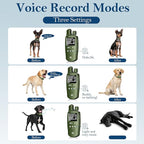Dog Shock Collar for 2 Dogs, 4500FT Dog Training Collar Rechargeable Electric Collar with Recording & Calling & Vibration & Shock for All Breeds (Green)