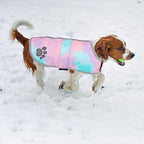 Queenmore Dog Winter Coat, Cold Weather Fleece Jacket for Dogs, Waterproof Reflective Reversible, for Small, Medium and Large Dogs (Tie-Dye, XL)