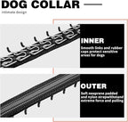 Martingale No Pull Dog Collar for Large Medium Small Dogs, Heavy Duty Nylon Adjustable Reflective Anti Pull Slip Collar with Buckle for Training Walking Hunting L Black