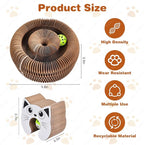Kitty Curls Cat Toys Magic Organ Cat Scratcher Pad, Interactive Cat Toys for Indoor Cats with Compact Accordion Design and Bell Ball, Helps Relieve Anxiety, Boost Claw Health, Protect Furniture