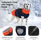 SUNFURA Dog Coat, Warm Dog Jacket with Harness Built in, Waterproof Pet Winter Coat Snowsuit with Zipper, Reflective Fleece Jacket for Extra Large Dogs, Weimaraner, Blue XXL