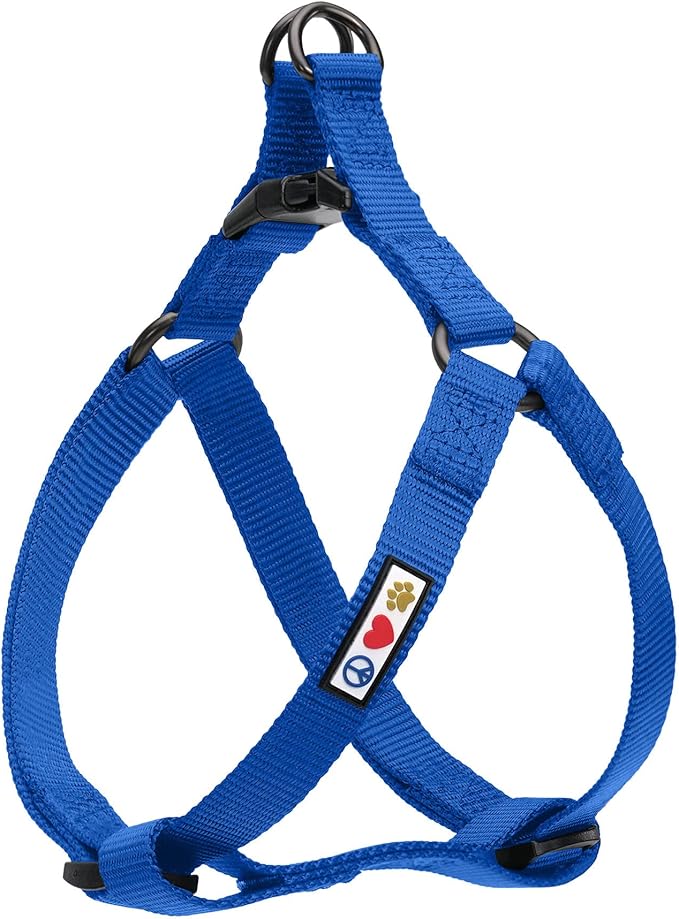 Pawtitas Solid Step-in Dog Harness – Adjustable No-Pull Vest for Puppies to Seniors, Safe & Comfortable XS Blue