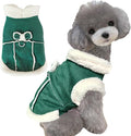 Jecikelon Bowtie Dog Cold Weather Coat Fleece Lining Warm Pet Puppy Turtleneck Dogs Winter Clothes for Small Dogs with D-Ring (Green, X-Small)