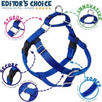 2 Hounds Design Freedom No Pull Dog Harness, Adjustable Harness, Easy Walking & Comfortable Control, Fits Small, Medium & Large Dogs, Solid Colors, Made in USA, 5/8" MD, Royal Blue