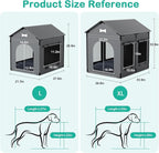 Dog House Indoor Dog Kennel Bed Mat with Cushion for Small Medium Large Dogs Cats, Winter Warm Cat Nest Puppy Cave Sofa Pet Products Easy Assembly (Grey, X-L: 33.9" L x 26.8" W x 33.9" H)
