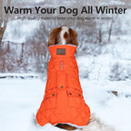KYEESE Dog Coat Warm Pet Winter Puffer Coat with Leash Hole Waterproof Dogs Jacket with Fleece Lined Windproof Dog Coats for Small Dogs Thick Pets Clothes with Pocket Soft Pet Sweater for Cold Weather