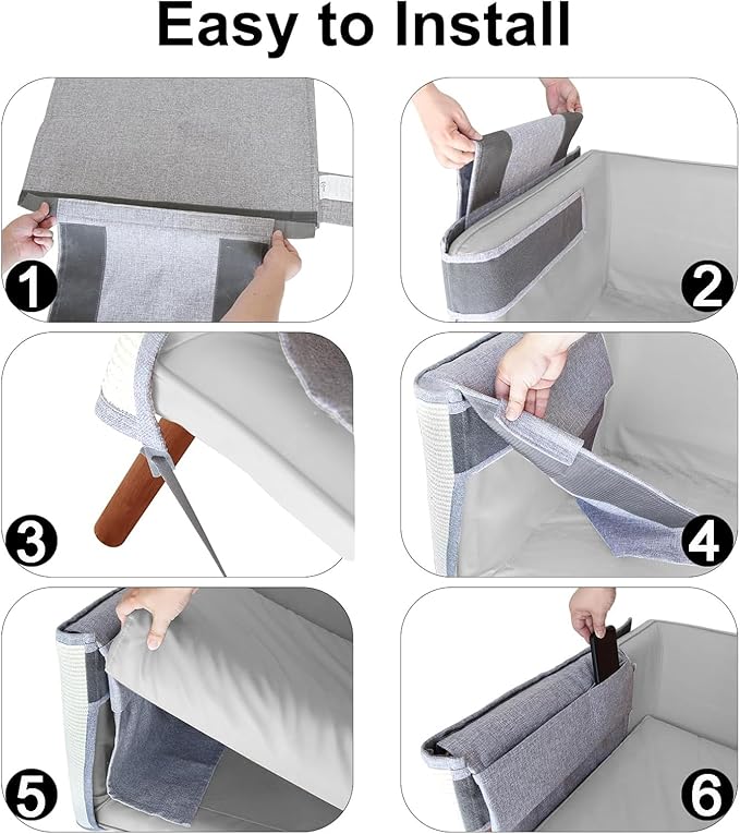 Upgraded Cat Scratch Furniture Protector,Cat Scratch Sofa Arm Sheild with Large Size Natural Sisal for Protecting Couch Sofa Chair Furniture 27.9''L*19.7''W (Light Grey/Right Handed)