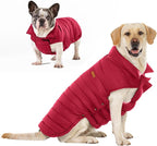 SPACE LION Dog Puffer Jacket, Down Winter Coat, Durable Outdoor Coat for Cold and Windy Conditions, Lightweight & Adjustable Fit Coats for Large Dogs,(Chili, Size28/4XL)