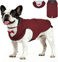 Supet Dog Tuxedo and Bandana Set with Bow Tie, Formal Outfit for Wedding Birthday Party Graduation Valentines, Pet Suit Clothes for Large Medium Small Dogs (Burgundy, S)