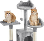Topeakmart 72in Cat Tree for Indoor Cats, Multi-Level Cat Tower Cat Condo with Scratching Posts, 3 Perches, Cat Furniture Activity Center Play House for Cats Kitten, Light Gray