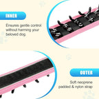 Lightweight Prong Collar for Dogs, Reflective No Pull Dog Collar | Adjustable Size Dog Pinch, Breathable Woven Fabric Air Grid Technology, Martingale Collar for Dogs Training（Pink-M）