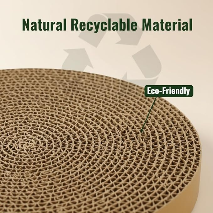 Cat Scratching Pad Cardboard Round Cat Scratcher Refill Replacement Scratch Pads for Cats– 3 Count