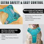 BARKBAY No Pull Dog Harness Large Reflective Dog Harness with Front Clip and Easy Control Handle for Walking Training Running with ID tag Pocket(Ocean Blue,M)