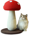 Cat Scratching Post Full Sisal Wrap Cat Tree Cute Mushroom Cat Tower Scratcher for Indoor Cats 19.7Inch