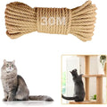 98FT/30M Natural Sisal Rope for Cat Scratching Posts, 6mm Thick Jute Hemp Cat Rope for Cat Tree Replacement, Cat Scratch Post Repair, DIY Projects, and Furniture Wrapping