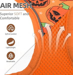 PUPTECK Halloween Small Dog Harness and Leash Set, No Pull Adjustable Puppy Cat Harness, Reflective Soft Mesh Pet Vest Small Sized, Pumpkin, M