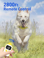 2-in-1 Bark and Shock Collar for Dogs, Smart Anti Barking Dog Training Collar with 5 Adjustable Sensitivity, Automatic Bark Collar with Remote, Vibration, Beep, Shock and Automatic (Yellow)