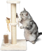Best Pet Supplies Catify Cat Scratcher, Fun Interactive Scratchers, Posts, Poles, Claw Safe, Furniture Saver Indoor Play Support Natural Cat Behaviors Heavy Duty - Beige, 11.78 x 11.78