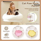 PETSITE 33 Inch Cute Cat Tree, Modern Cat Tower with Sisal Scratching Post, Cat Condo, Interactive Teasing Toy, 2 Removable and Washable Top Perches, Small Cat Tree for Indoor Cats