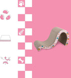 CSR1013D Kona 27" Modern Cardboard Double-Sided Wave Cat Scratcher with Catnip, Pattern Party