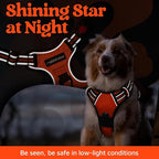 rabbitgoo Dog Harness for Large Dogs, No Pull Pet Vest with 3 Buckles, Adjustable Soft Padded Pet Harness with Easy Control Handle and Reflective Strips, Orange, XL